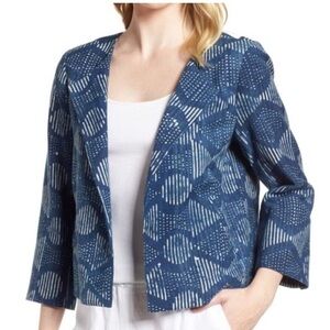 Eileen Fisher Blue Patterned Women's Jacket